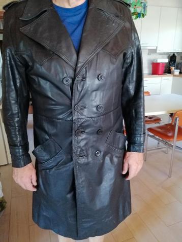 zwarte lederen mannenjas, Enlèvement, Porté, Taille 52/54 (L)