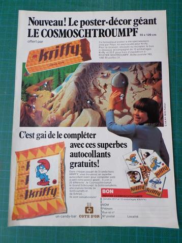 Schtroumpfs - publicité papier kriffy - 1978, Enlèvement ou Envoi, Schtroumpfs, Utilisé, Autres types