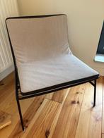 Fauteuil HKliving zwart staal met beige stof, Huis en Inrichting, Ophalen, Zo goed als nieuw, Metaal