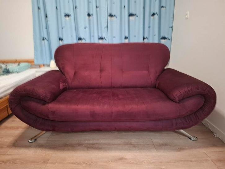 Tweezit zetel (paars), Huis en Inrichting, Zetels | Zetels en Chaises Longues, Zo goed als nieuw, Stof, Ophalen