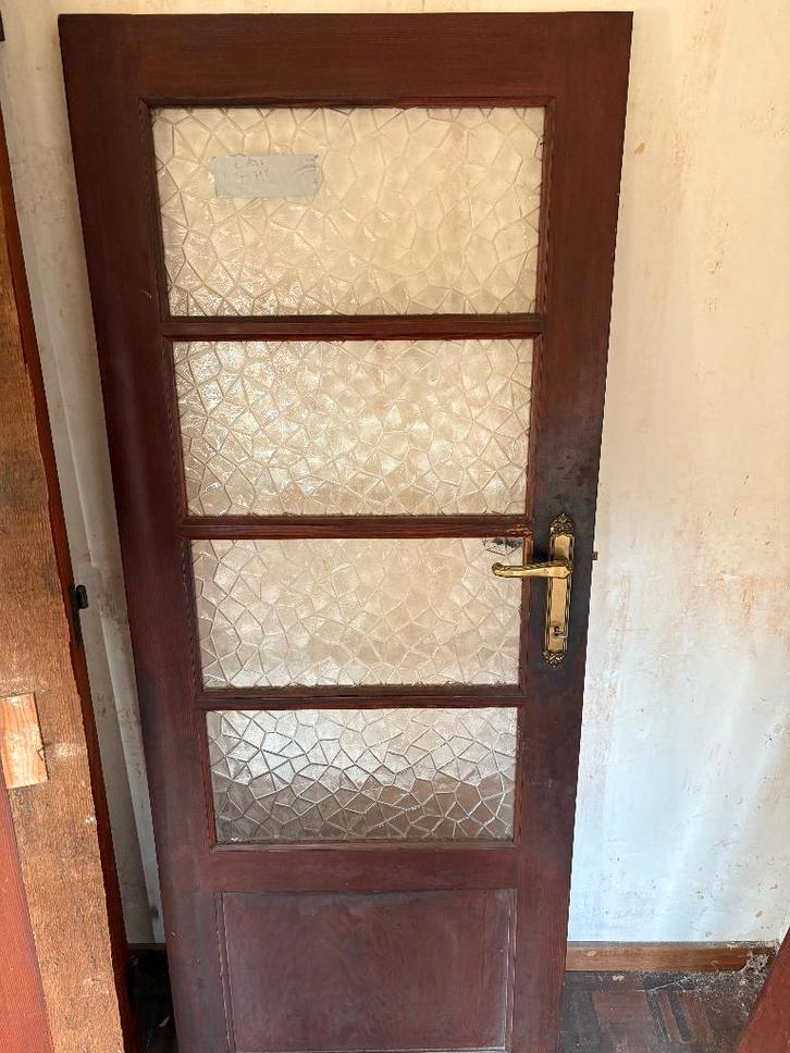 Porte ancienne avec verre martelé, Antiquités & Art, Antiquités | Meubles | Chaises & Canapés, Enlèvement