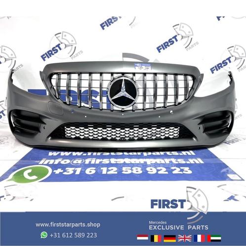 W205 S205 FACELIFT C KLASSE 2021 AMG VOORBUMPER COMPLEET ori, Auto-onderdelen, Carrosserie, Bumper, Mercedes-Benz, Voor, Gebruikt