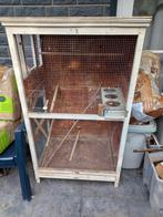 Houten vogelkooi, Dieren en Toebehoren, Vogels | Hokken en Kooien, Ophalen, Gebruikt, Hout, Vogelkooi