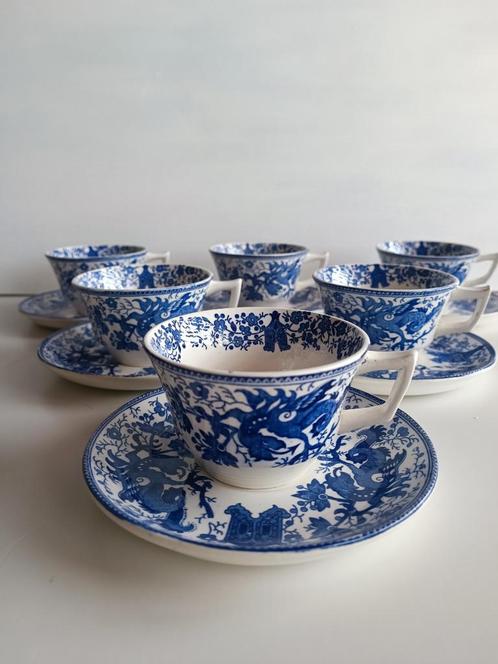 Boch La Louvière koffiekopjes set van 6 - Dr Collection, Antiek en Kunst, Antiek | Keramiek en Aardewerk, Ophalen of Verzenden
