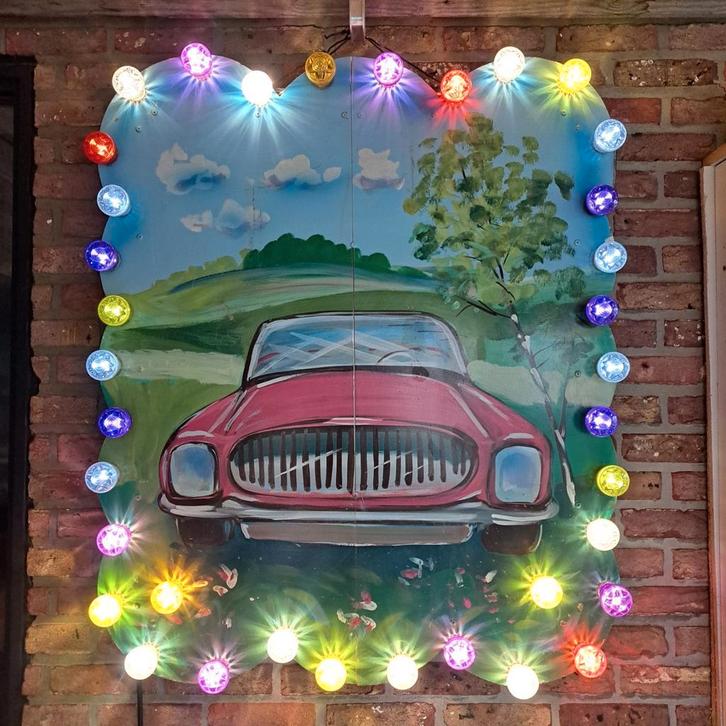 Paneel Kermis attractie, Verzamelen, Retro, Ophalen