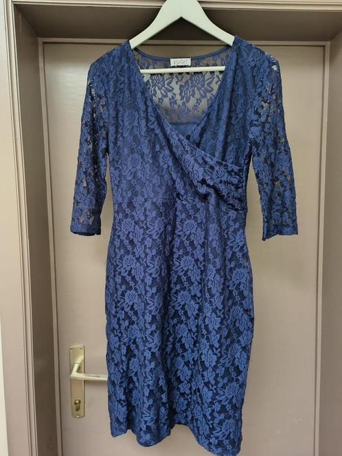 Blauw/paarse jurk (maat M), Kleding | Dames, Jurken, Zo goed als nieuw, Maat 38/40 (M), Blauw, Knielengte, Ophalen