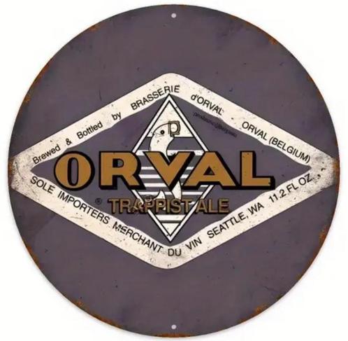 Reclamebord vintage Orval rond - mancave poolhouse nieuw, Verzamelen, Merken en Reclamevoorwerpen, Zo goed als nieuw, Reclamebord