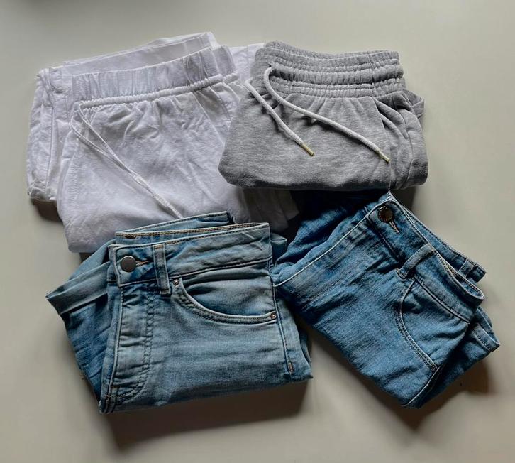 H&M pakketje (broeken voor maar €15!), Kleding | Dames, Broeken en Pantalons, Zo goed als nieuw, Maat 36 (S), Blauw, Kort, Ophalen of Verzenden