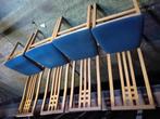 4 chaises bleues en alcantara etat neuf, Huis en Inrichting, Stoelen, Blauw, Vier, Zo goed als nieuw, Ophalen
