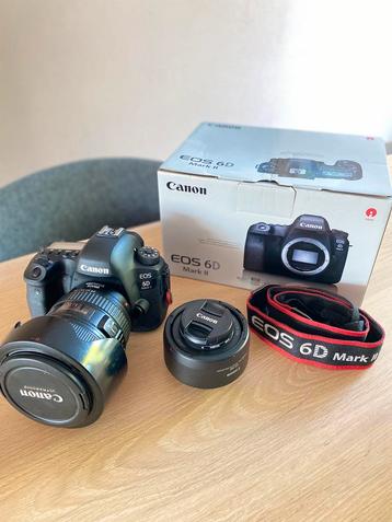 Canon 6D Mark ii + 24-105 + 50mm + 4 accu, Audio, Tv en Foto, Spiegelreflex, Canon, Ophalen of Verzenden, Zo goed als nieuw