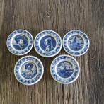Vintage set van 5 mini bordjes in Delfts Blauw, Vermeer, Rub, Antiek en Kunst, Ophalen of Verzenden