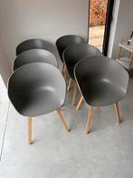 6 HAY stoelen About a chair, Gebruikt, Scandinavisch, Grijs, Vijf, Zes of meer stoelen