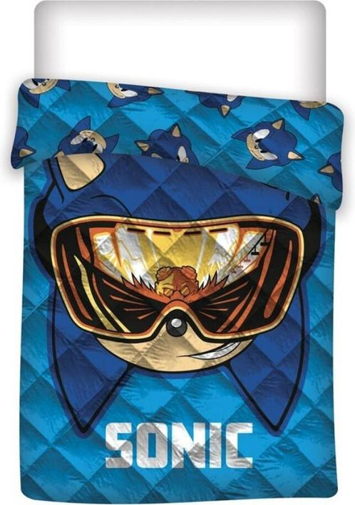 Sonic Bedsprei Gewatteerd - 140x200 cm, Kinderen en Baby's, Kinderkamer | Beddengoed, Nieuw, Deken of Dekbed, Blauw, Jongetje