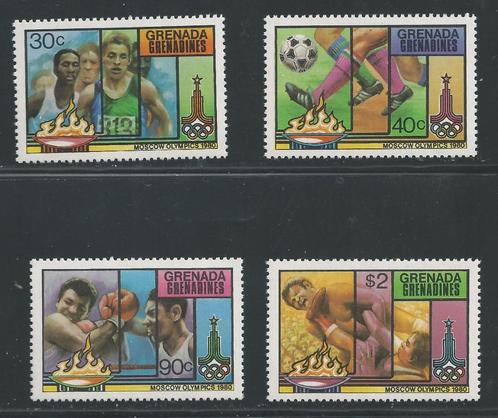 Grenadines Jeux Olympiques Moscou 1980 Neufs**  338-341, Timbres & Monnaies, Timbres | Timbres thématiques, Non oblitéré, Sport