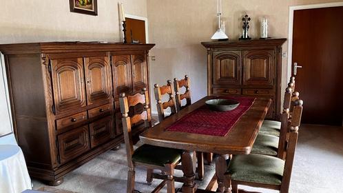 Eetkamermeubels hout walnootkleur, Antiek en Kunst, Antiek | Meubels | Tafels, Ophalen