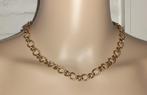 Halsketting chunky chain goud label Kiki, Handtassen en Accessoires, Kettingen, Overige materialen, Verstelbaar, Verzenden, Nieuw