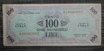 Bankbiljet 100 Lira Italië 1943 MILITAIRE VALUTA A/C, Postzegels en Munten, Bankbiljetten | Europa | Eurobiljetten, Ophalen of Verzenden
