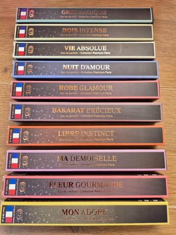 10 Parfums de Poche 35ml / Collection Platinium Paris / Neuf beschikbaar voor biedingen