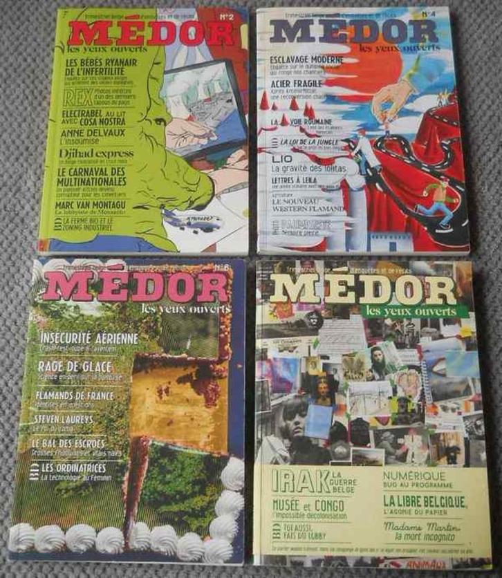 Lot de 4 magazines MEDOR - Politique Société Belgique, Boeken, Tijdschriften en Kranten, Gelezen, Ophalen of Verzenden