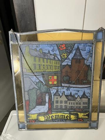 Glas-in-loodraam - glas in lood van gemeente Wemmel beschikbaar voor biedingen