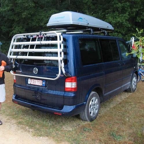 Fietsenrek Volkswagen Multivan / Transporter, Auto diversen, Fietsendragers, Gebruikt, Achterklepdrager, 3 fietsen of meer, Brede banden