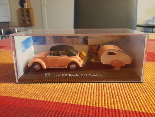 Cararama - VW Coccinelle 1303 Cabriolet+Caravane, Hobby & Loisirs créatifs, Voitures miniatures | 1:43, Neuf, Voiture, Autres marques