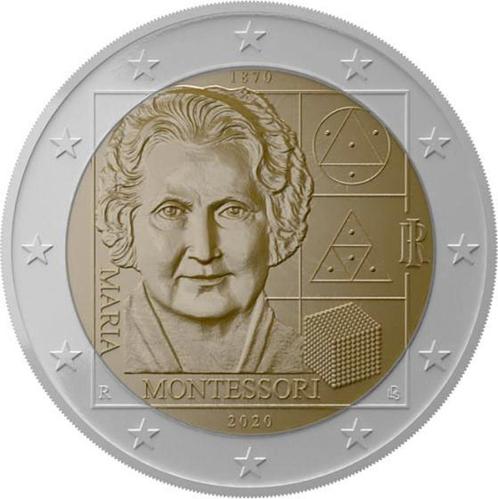 2 euros Italie 2020 - Montessori (UNC), Timbres & Monnaies, Monnaies | Europe | Monnaies euro, Monnaie en vrac, 2 euros, Italie