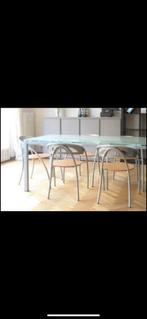 Table de salle à manger ou bureau en verre, Maison & Meubles, Comme neuf, Contemporain