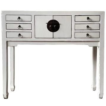 Nieuwe Vintage Chinese sidetable in white Elmwood 100 cm