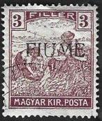 1 Postzegel Fiume 1918 Maaiers, met opdruk, Ophalen of Verzenden, Gestempeld