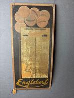 Englebert bandenspanningstabel oud blikken reclamebord, Verzamelen, Ophalen of Verzenden, Gebruikt, Reclamebord