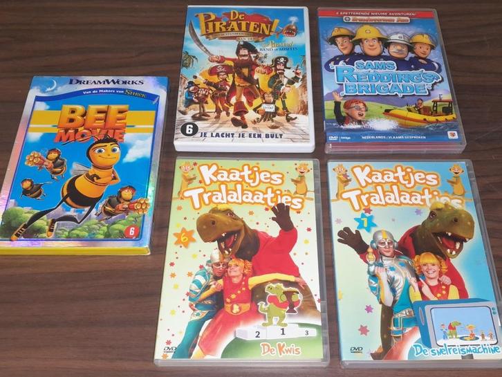 5 Dvd’s: Kaatjes Tralalaatjes–DePiraten–Brandw.Sam–Bee Movie, Cd's en Dvd's, Dvd's | Kinderen en Jeugd, Alle leeftijden, Ophalen of Verzenden