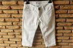 (21)- pantacourt femme t.34 blanc - argenté, Kleding | Dames, Broeken en Pantalons, Wit, Ophalen of Verzenden, Zo goed als nieuw