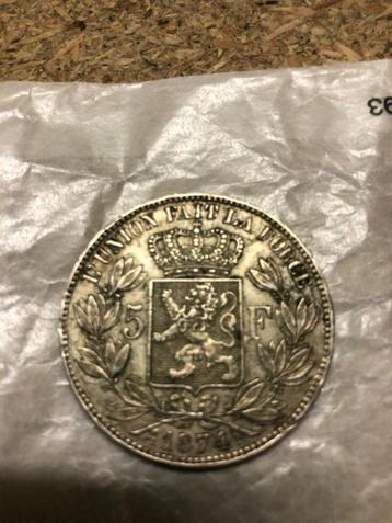 5 frank muntstuk 1874 beschikbaar voor biedingen