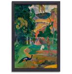 Matamoe (Mort), Paysage avec paons - toile Paul Gauguin +, 75 à 100 cm, Envoi, Création originale, 50 à 75 cm