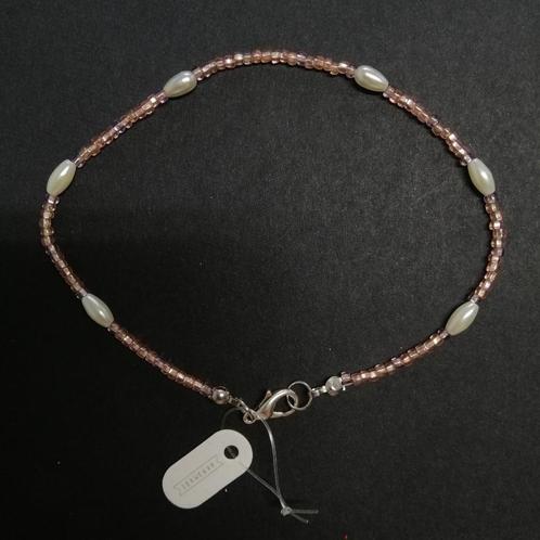 Bracelet de cheville avec perles de rocaille et perle blanch, Bijoux, Sacs & Beauté, Bracelets pour cheville & Chaînes pour cheville