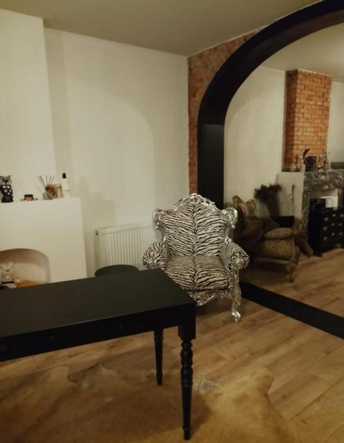 Zilveren troon barok stoel, Huis en Inrichting, Stoelen, Nieuw, Eén, Hout, Stof, Wit, Ophalen