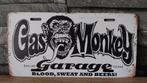 Plaque Décorative métallique rectangulaire GAS MONKEY, Ophalen of Verzenden, Nieuw