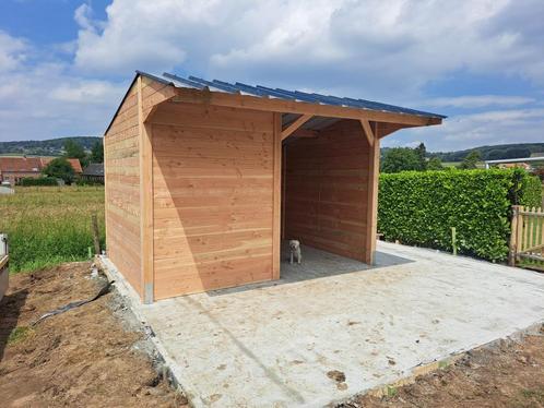 Stevig Schuilhok 3x4m met voorwand in massief Dougalshout, Dieren en Toebehoren, Stalling en Weidegang, Stalling, Weidegang, 2 of 3 paarden of pony's