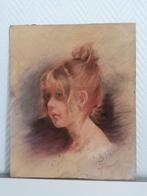 Portret van een jong meisje – Simon Piette (XIXᵉ eeuw), Ophalen of Verzenden