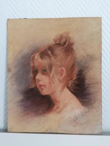 Portret van een jong meisje – Simon Piette (XIXᵉ eeuw) beschikbaar voor biedingen