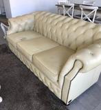 Chesterfield crème/vanilla, Huis en Inrichting, Zetels | Zetels, Ophalen, Gebruikt, 150 tot 200 cm, Driepersoons