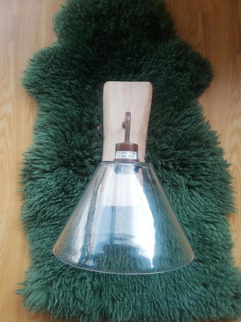Wandlamp Maison du Monde, Huis en Inrichting, Lampen | Wandlampen, Zo goed als nieuw, Glas, Hout, Ophalen