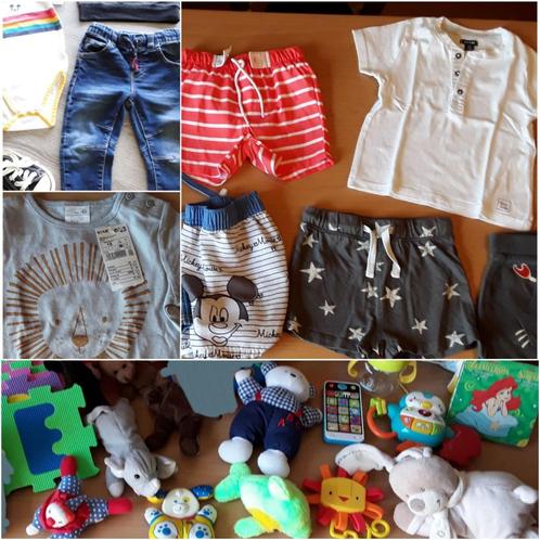 Lot vêtements  T 74/80 T-shirt neufs, baskets Converse.., Kinderen en Baby's, Babykleding | Maat 74, Zo goed als nieuw, Jongetje