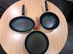 Set van 3 Tefal pannen, Huis en Inrichting, Keuken | Potten en Pannen, Ophalen, Gebruikt, Keramische plaat, Aluminium