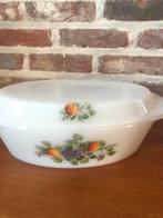 Plat à four ovale vintage Arcopal décor de fruits, Enlèvement ou Envoi