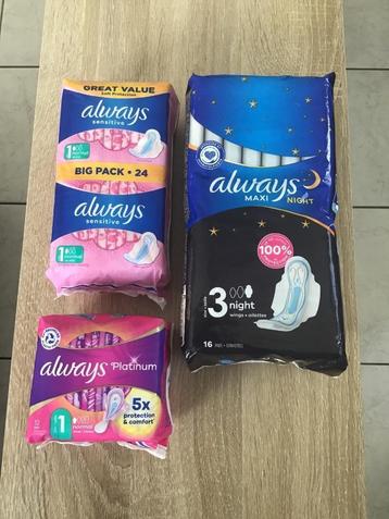 3 x always maandverbanden. beschikbaar voor biedingen