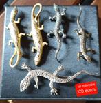 Lot indivisible de 5 broches salamandres, Handtassen en Accessoires, Broches, Ophalen, Zo goed als nieuw, Zilver, Zilver