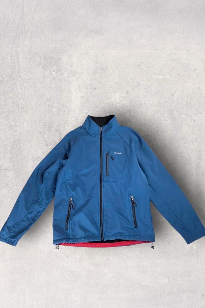 Reebok vintage fleecejack voor binnen — blauw/rood — maat, Kleding | Heren, Jassen | Winter, Zo goed als nieuw, Blauw, Ophalen of Verzenden