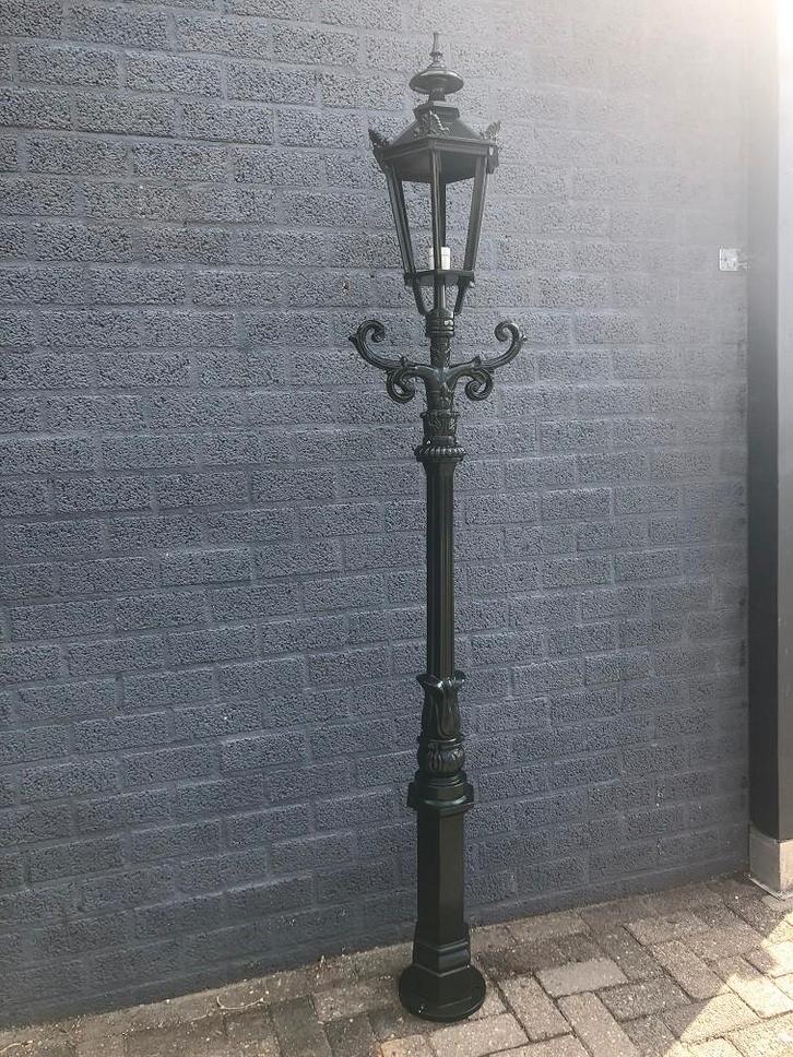 Buitenlamp, lantaarn Amsterdam met keramische fitting, Antiek en Kunst, Antiek | Verlichting, Ophalen of Verzenden